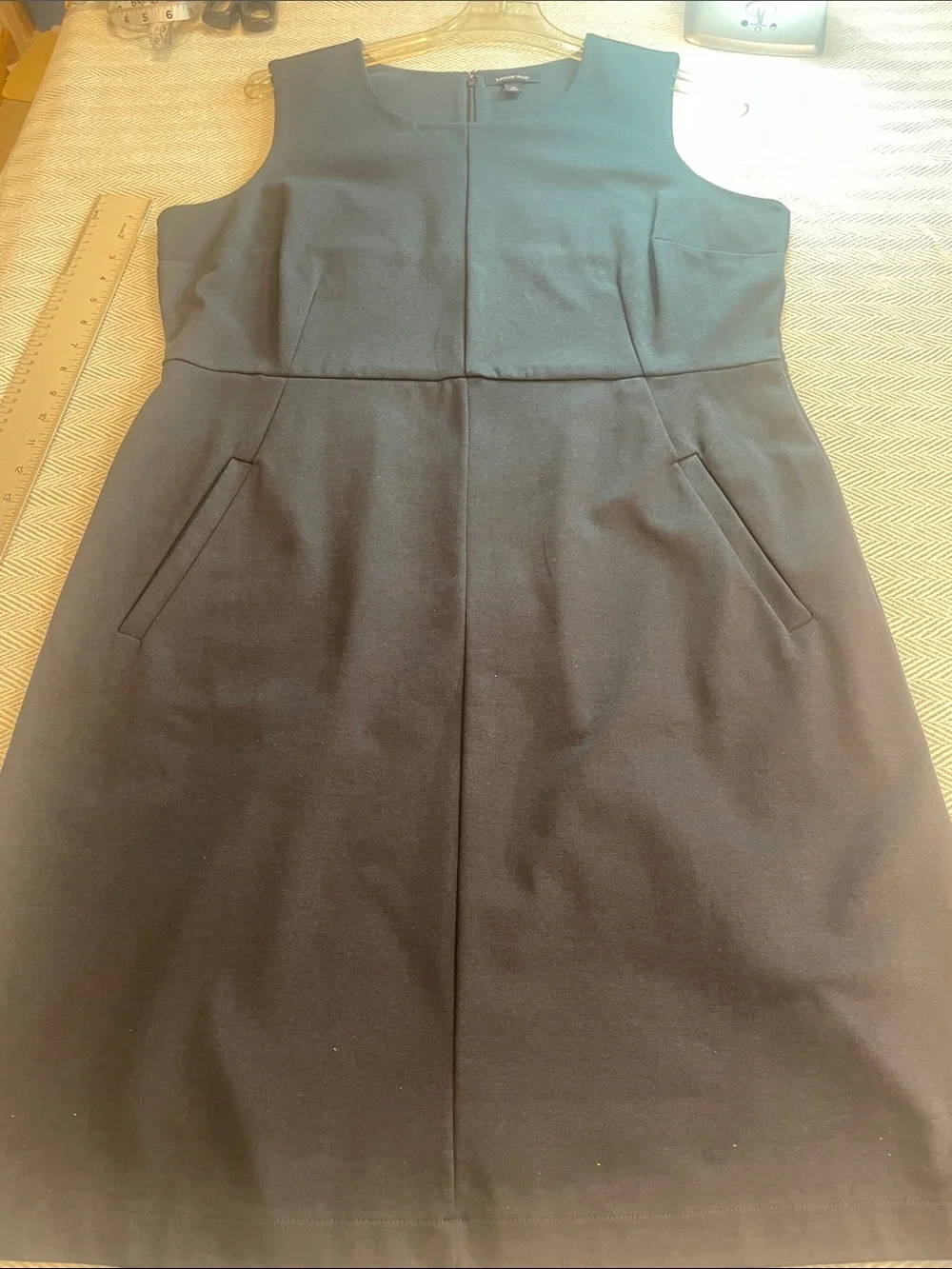 Lands' End NEW 18 Navy Blue Sleeveless Sheath Dress  Pockets New Without Tags